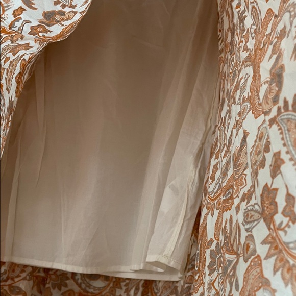 NWOT Maje paisley Orange and Cream printed cotton High Low stretchy Skirt as is - Picture 13 of 16